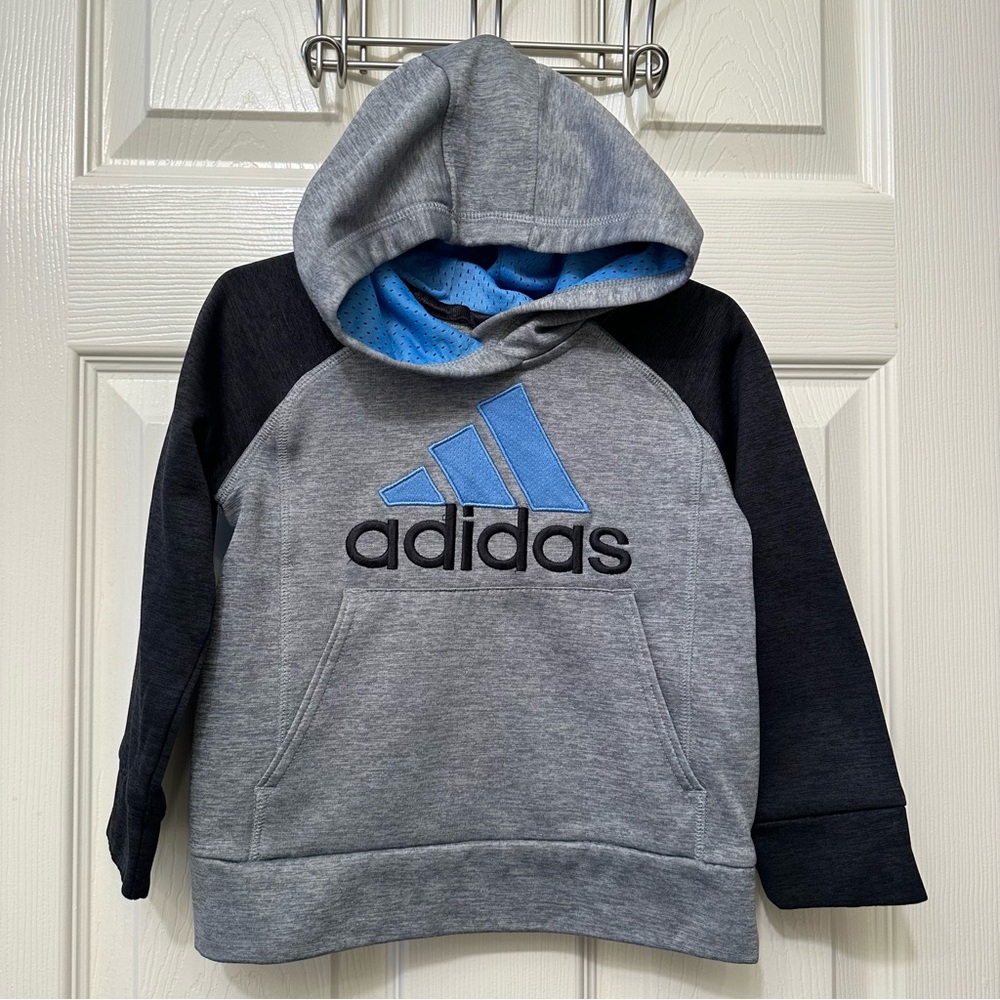 adidas Toddler Boys Gray Pullover Hoodie Size 3T